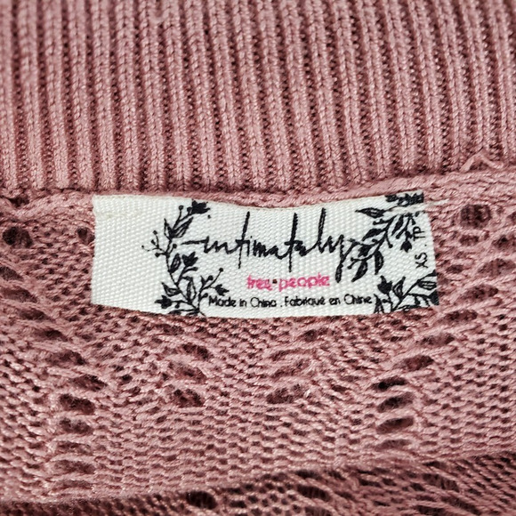 Free People Intimately Women Sweater Bodysuit Pink Long Sleeve Turtleneck XS New - Picture 6 of 8
